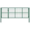 Garden Fence Gate with Posts 137.8"x47.2" Steel Green