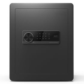 1.7 cubic feet safe, with dual alarm and digital touch screen, suitable for home, hotel, office, alloy steel, black
