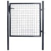 Mesh Garden Gate Galvanized Steel 33.7"x39.4" Gray