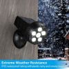 4-Pack LED Solar Motion Sensor Lights, CCTV-Like Wireless Outdoor Wall Lighting, Black