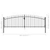 Double Door Fence Gate with Spear Top 157.5"x59.1"