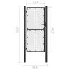 Single Door Fence Gate 39.4"x68.9" Black
