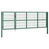 Garden Fence Gate with Posts 137.8"x47.2" Steel Green