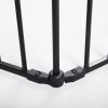 146" Extra Wide Baby Gate, 6-Panel Baby Pet Playpen, Fireplace Safety Fence, Foldable Barrier Gate, Black
