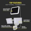 Two Head LED Solar Motion Sensing Security Flood Light, Outdoor, 1500 Lumens