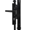 Fence Gate Single Door with Spike Top Steel 3.3'x4.9' Black