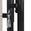 Single Door Fence Gate Galvanized Steel 3.28ftx2.46ft Black