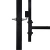 Fence Gate Single Door with Spike Top Steel 3.3'x4.9' Black