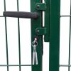 Garden Fence Gate with Posts 137.8"x47.2" Steel Green