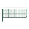 Garden Fence Gate with Posts 137.8"x47.2" Steel Green