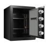 1.7 cubic feet safe, with dual alarm and digital touch screen, suitable for home, hotel, office, alloy steel, black