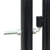Single Door Fence Gate Galvanized Steel 3.28ftx2.46ft Black