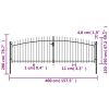 Double Door Fence Gate with Spear Top 157.5"x78.7"