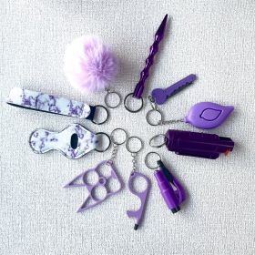 Girl Wristband Self-defense Key Chain (Color: Purple)